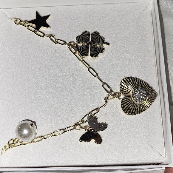 Jennifer Miller PEARL & MULTI CHARM NECKLACE